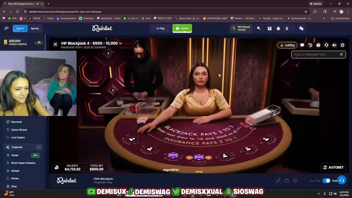 🎁 Giving away $1,000 ($100x10) SIGN UP: $10K LB: ✅ Reply your Rainbet username (must be on code: DEMISUX) ✅ Follow + Like + Retweet