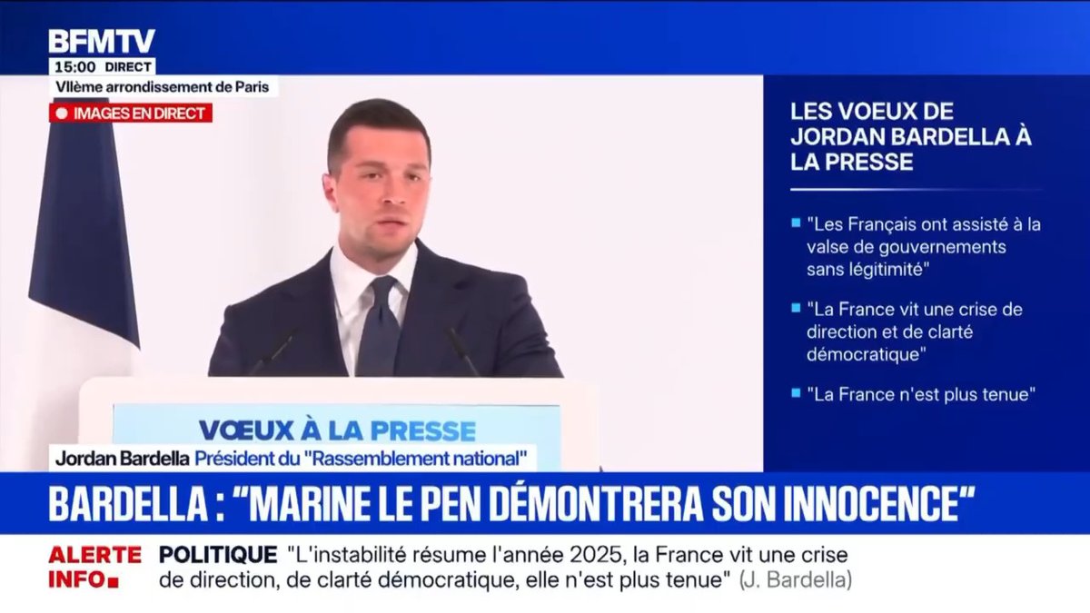 Nous espérons toujours que le président de la République fasse le seul choix qui permette de rétablir de la stabilité : celui d'un retour aux urnes. Le pays a besoin d'une dissolution.