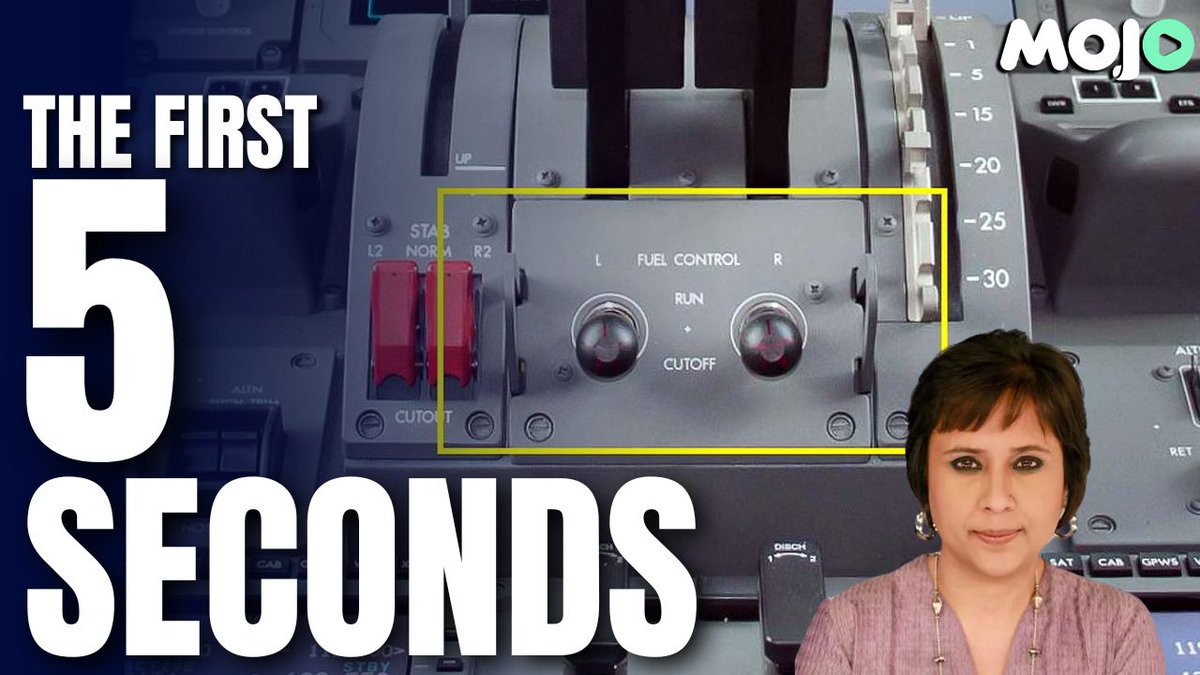 5 Seconds that burn a hole through the AI 171 Crash Prelimary Report- Mojo Story exclusive- Jeremy Thompson, Australia-based Engineer & @FlyingAmit prove the Pilots were not at fault & show how the report's timelines do not add up. Watch in full here