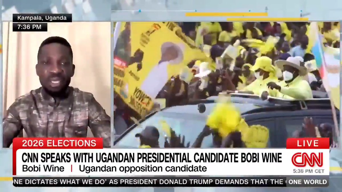 "In case Museveni rigs the election like all signs are showing, the people of Uganda must rise up and demand for their victory," Bobi Wine tells CNN's Zain Asher. "Dictators might not go with the first or second or third push but eventually they fall if we don’t give up"