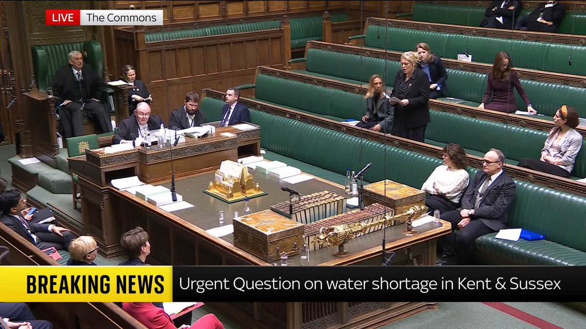 "What penalties or sanctions will the water companies face?" Shadow Secretary of State for Wales Mims Davies has called for new leadership for South East Water after tens of thousands of people are left without water. 📺 Sky 501 and YouTube