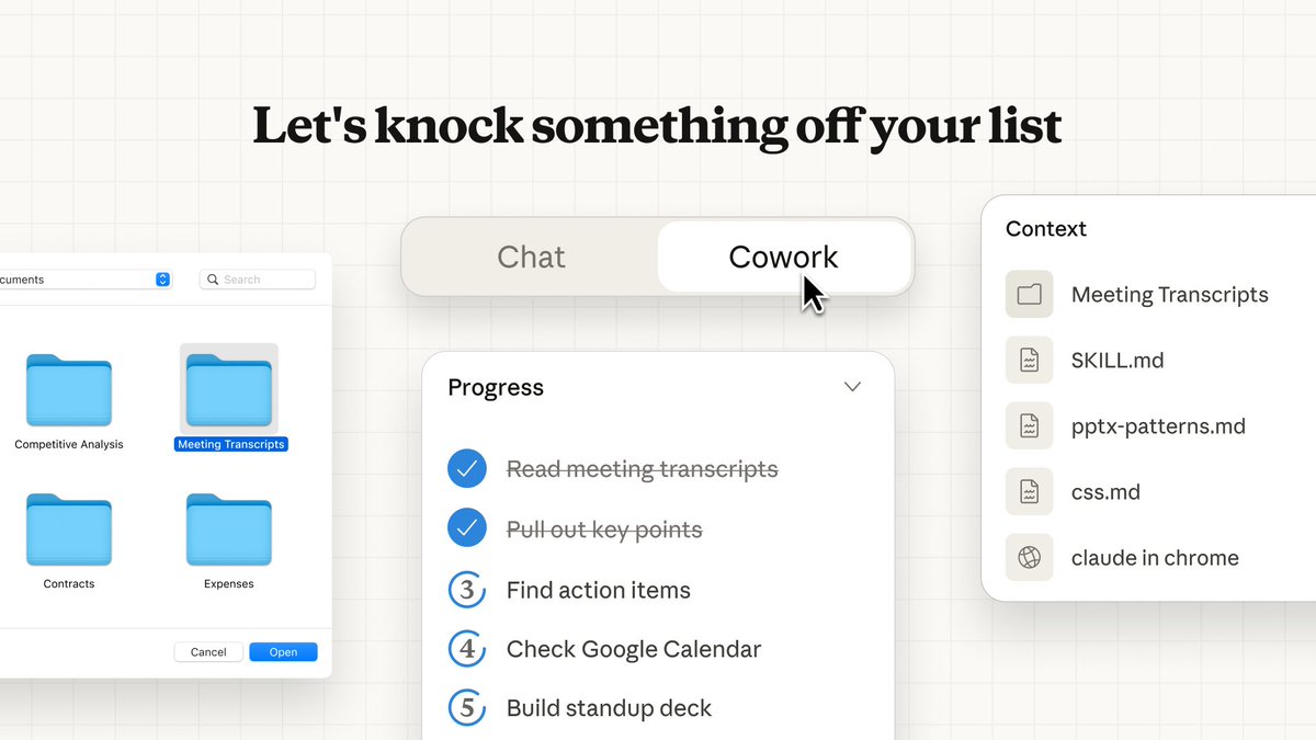 Introducing Cowork: Claude Code for the rest of your work. Cowork lets you complete non-technical tasks much like how developers use Claude Code.