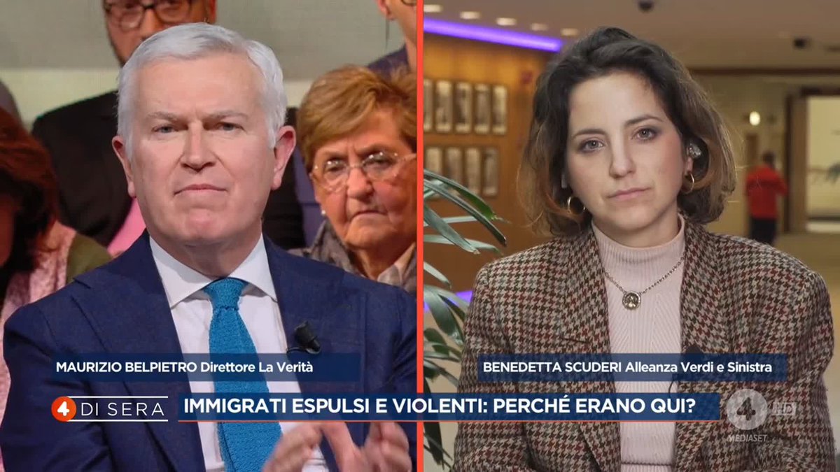 "I clandestini che non hanno diritto di stare in Italia non possono essere liberi: devono essere trattenuti in un centro" Maurizio Belpietro a #4disera