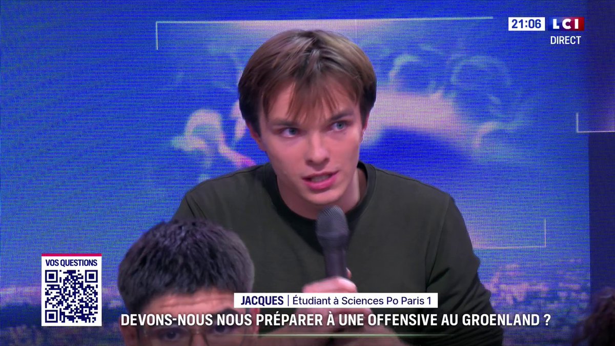 💬 “On ne libérera aucun peuple avec des bombes”, estime Jacques, étudiant, sur LCI 📺 "Vous avez la parole" avec Darius Rochebin