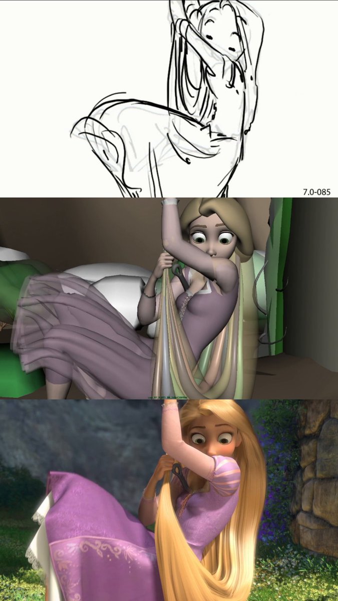The journey of leaving the tower, from sketch to screen 💜 #Tangled is streaming on Disney+