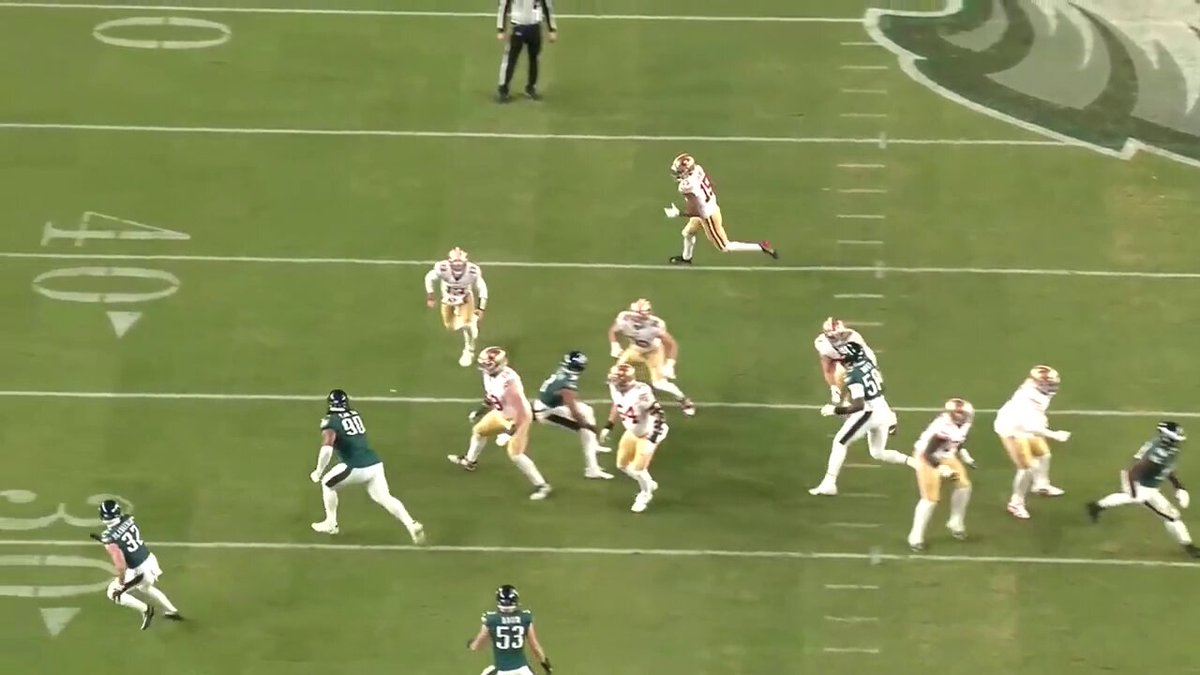 You could really see how much the wind was affecting throws on JJ's TD pass. Incredible catch by Christian McCaffrey Adjusting to this wind movement over the shoulder is wicked good.