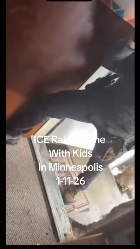 Video shared by GMVPOD on Instagram shows a Minneapolis homeowner's POV of ICE agents breaching her home without a warrant on Sunday in order to arrest someone. One agent is shown pointing a Taser at her to get her to stop filming.
