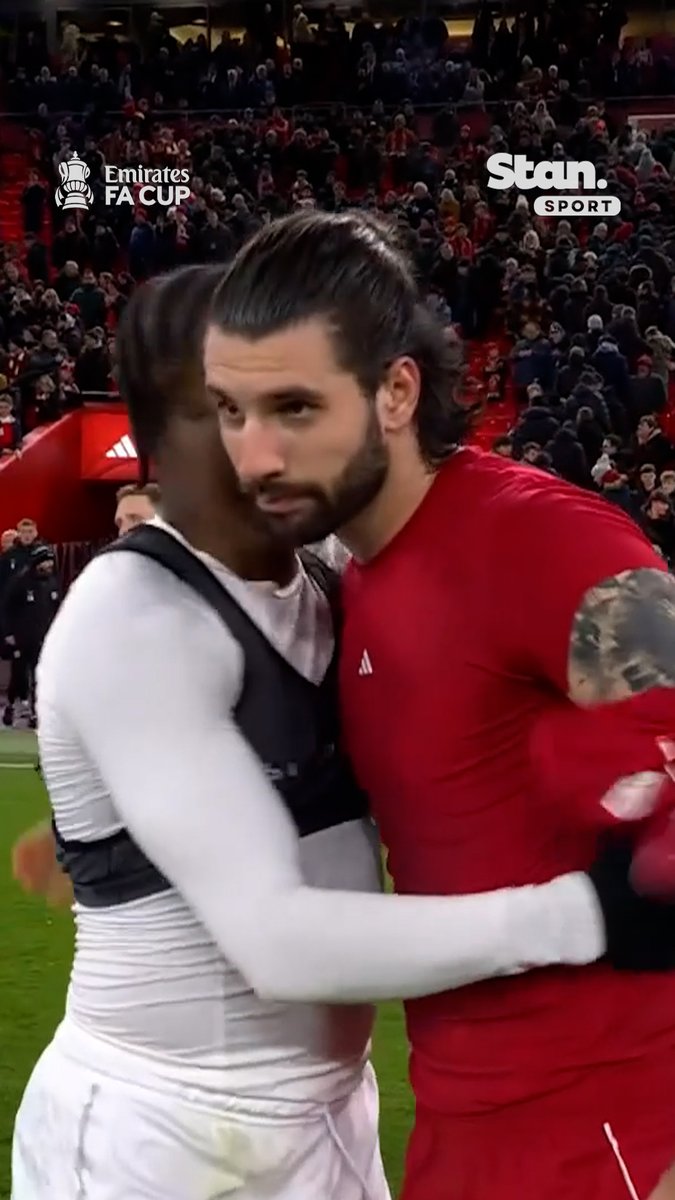 The Barnsley players race to swap shirts with the Premier League champions 👕🤝 Liverpool players happy to oblige at Anfield. ↳ Emirates FA Cup. Live & Exclusive on Stan Sport. #StanSportAU #FACup