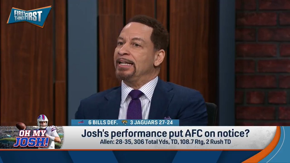 .Chris Broussard said Josh Allen was like Michael Jordan in the Bulls' second three-peat: “He was just steady and that’s what’s scary because if he can do this without the mistakes, that really makes them scary.”