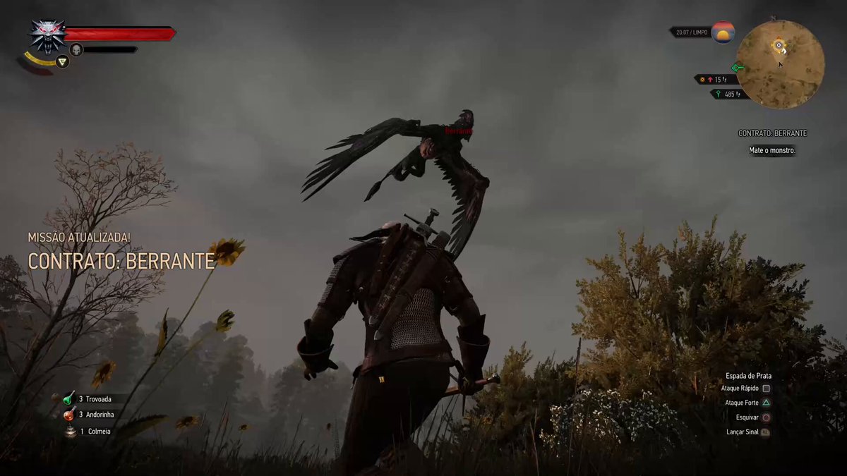 to começando a me arrepender de ter colocado The Witcher 3 no difícil dessa vez eu tô genuínamente a mais de UMA HORA tentando vencer esse berrante maldito ele é simplesmente uma esponja de dano enquanto eu morro com 3 toques dele