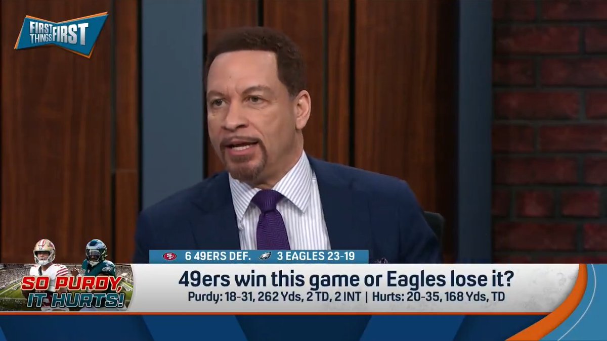 .Chris Broussard says 49ers put on a coaching CLINIC vs. Eagles: “It was like the Niners were doing calculus and the Eagles were doing their times tables.”