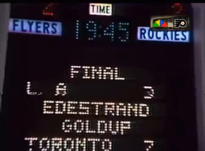 The Colorado Rockies in game 1 of their only playoff series (and their only OT) in team history, 1st round, ‘78. The Flyers swept the Rockies 2-0 in the best of 3..