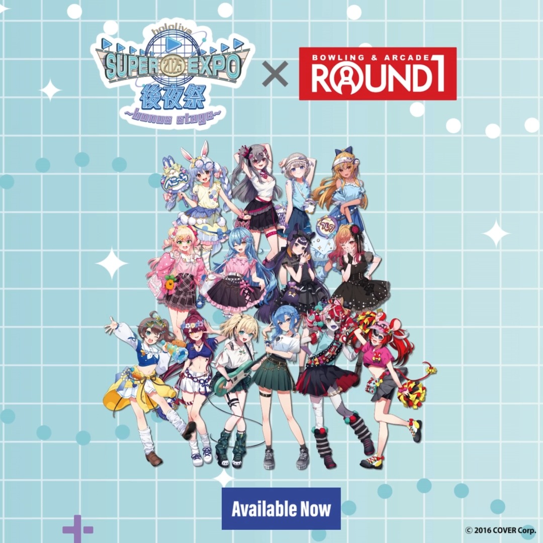 The wait is over! 🎶 Your favorite hololive talents are officially here at Round1! Collect their exclusive merch from hololive SUPER EXPO 2025 bonus stage including keychains, mystery boxes, US limited items, and much more! Click the link for more details! #Round1USA #round1 #holoR1 #hololiveKouyasai #hololiveKouyasaixRound1