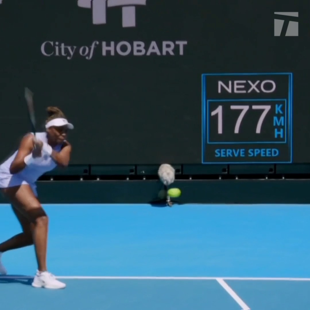 Venus goes from patience ➡️ power She waits for the right ball before UNLEASHING on the backhand 💥 #HobartInternational