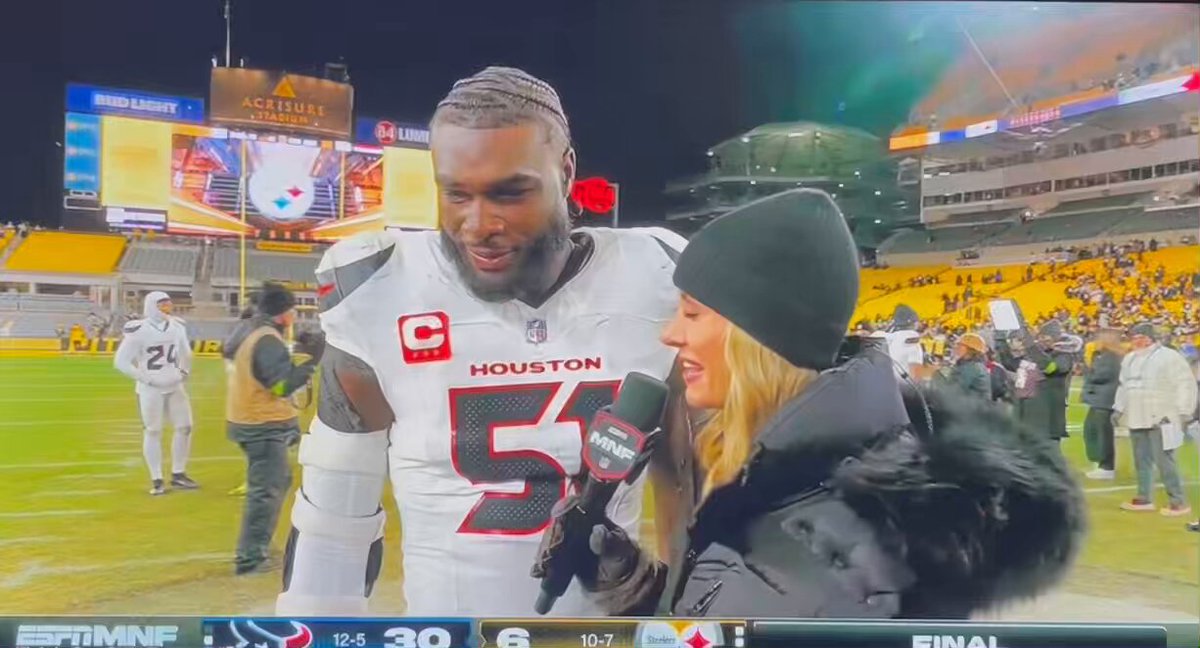 Will Anderson Jr. with Laura Rutledge on NFL on ESPN on the Sheldon Rankins scoop &amp; score: “I told Rank, I said ‘Rank, I had a dream you had a scoop but I don’t know what’s gunna happen after that.’ AND THE DREAM CAME TRUE.”