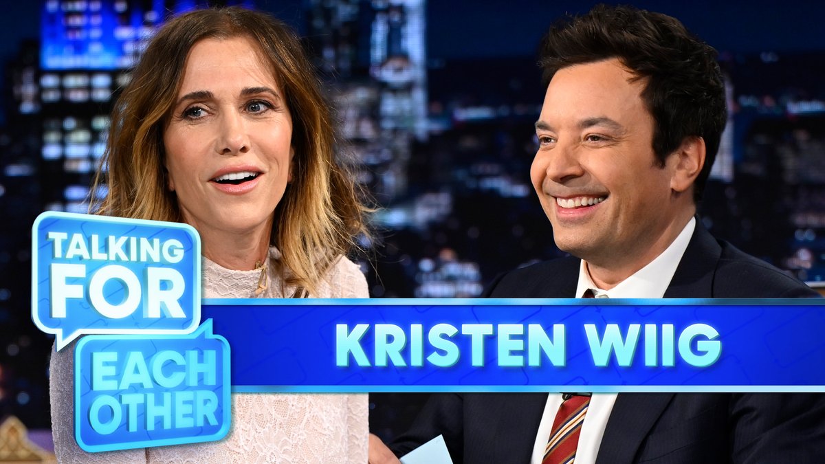 Kristen Wiig and Jimmy take turns answering questions while lip syncing as the other person answers for them as them 🤣 #FallonTonight