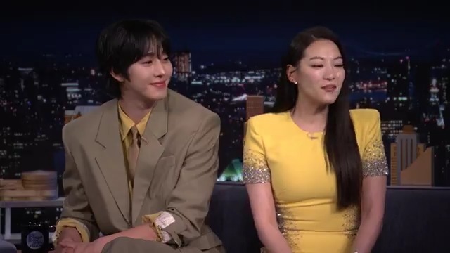Is an Arden Cho (acting voice of Rumi) &amp; Ahn Hyo-seop (acting voice of Jinu) “Free” cover in the works? 👀 #FallonTonight #KPopDemonHuntersOnFallon