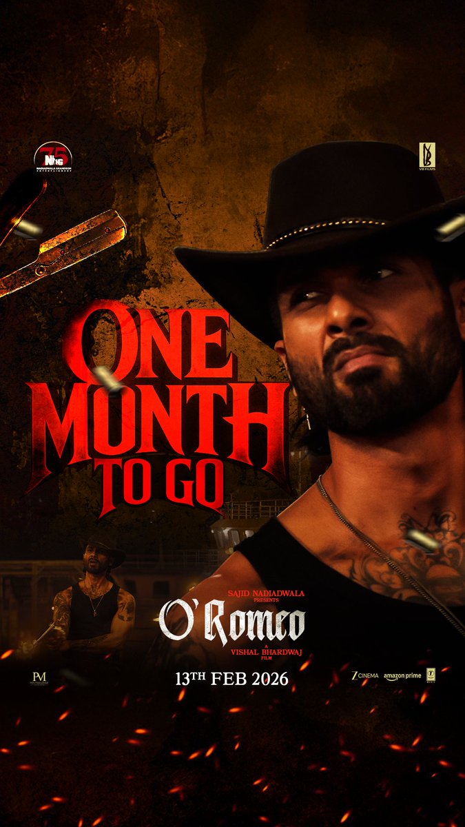 The countdown has begun! This Valentine's, love arrives but with a twist♥️ A peek into the world of #ORomeo - Out Now! 🔗- #SajidNadiadwala presents A Vishal Bhardwaj film Releasing in cinemas on 13th Feb, 2026.