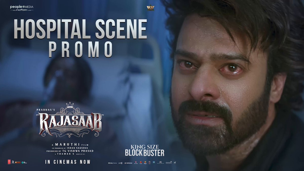 Hospital sequences that the audience can’t get enough of ❤️ #Prabhas hits hard with a performance that leaves everyone emotional 🥹🫶🏻 #BlockbusterTheRajaSaab #TheRajaSaab @directormaruthi @musicthaman People Media Factory The RajaSaab