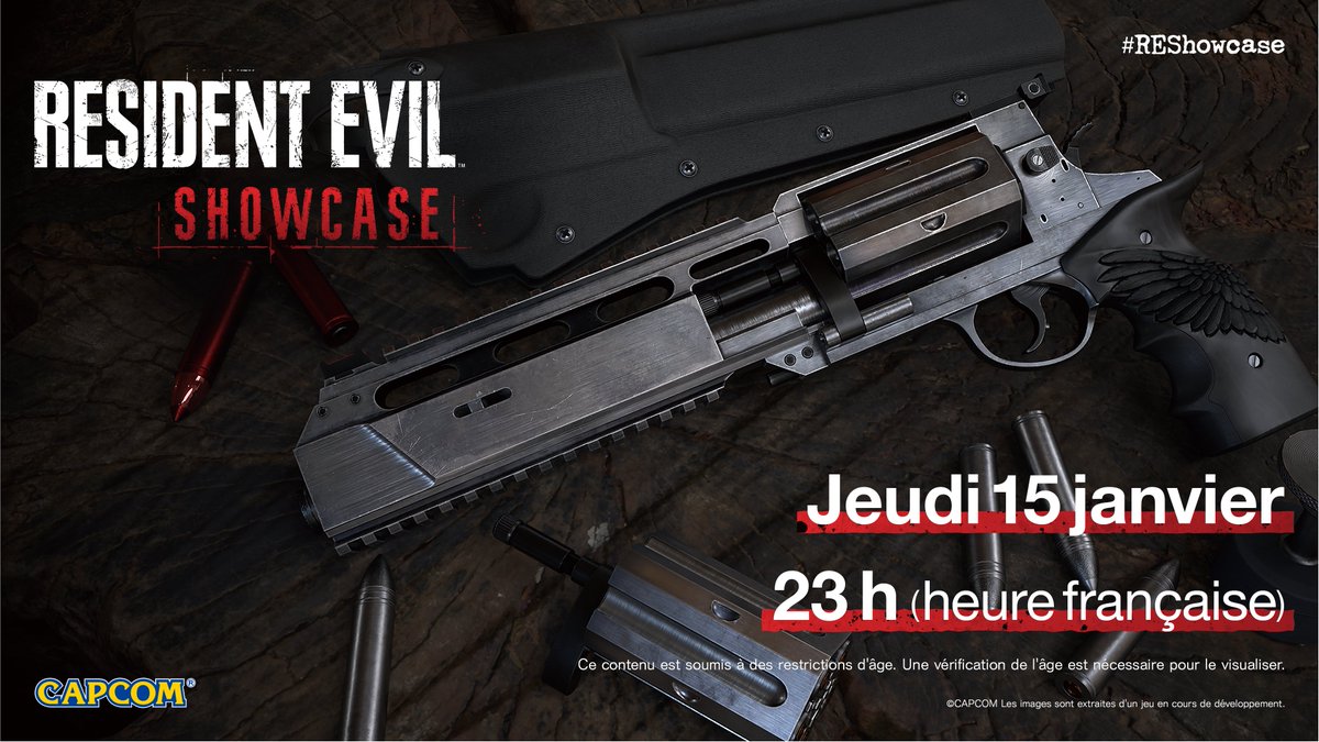 Ne manquez pas le Resident Evil Showcase, ce jeudi 15 janvier à 23 h. 👀 N’hésitez pas à co-streamer cet événement et à partager vos réactions avec #REShowcase.