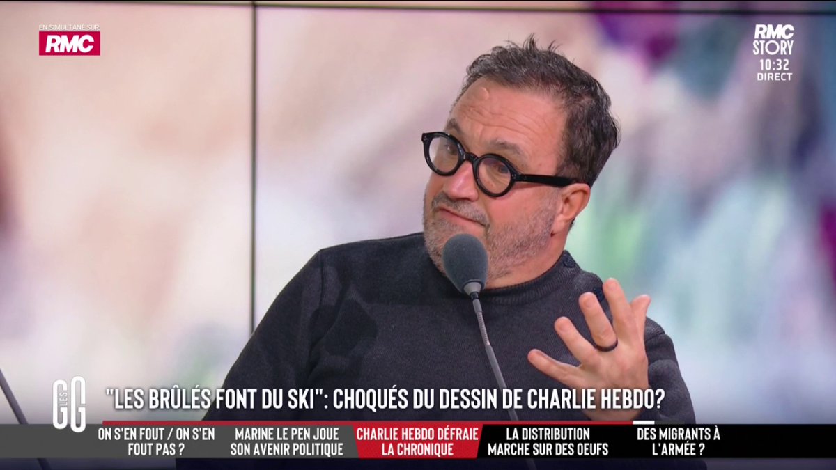✍️ « Les brûlés font du ski » : choqués par le dessin de Charlie Hebdo ? 🗣️ Yves Camdeborde : "Il y a un mafieux qui tient un bar de nuit avec des gosses de 14 ans qui boivent de l'alcool. C'est la comédie de l'année ! Qu'est-ce qu'ils vont nous dire nos amis Suisses ?" #GGRMC
