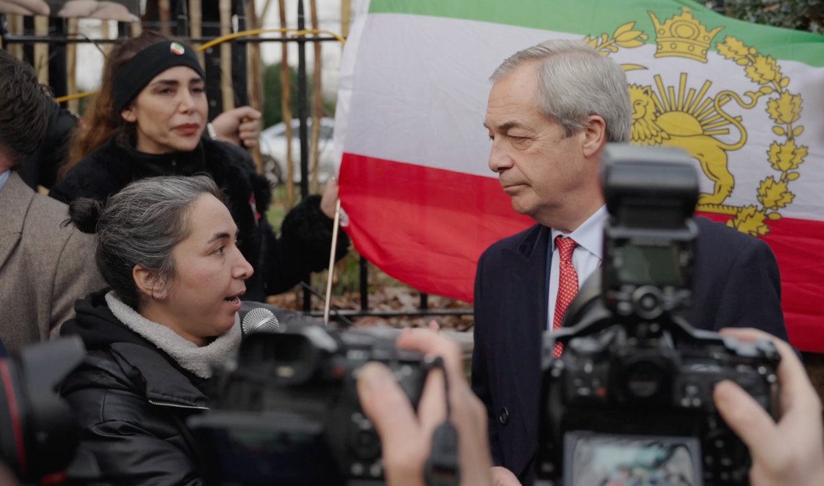 Nigel Farage attended the protest outside the Iranian Embassy yesterday. Freedom for Iran. 🇮🇷