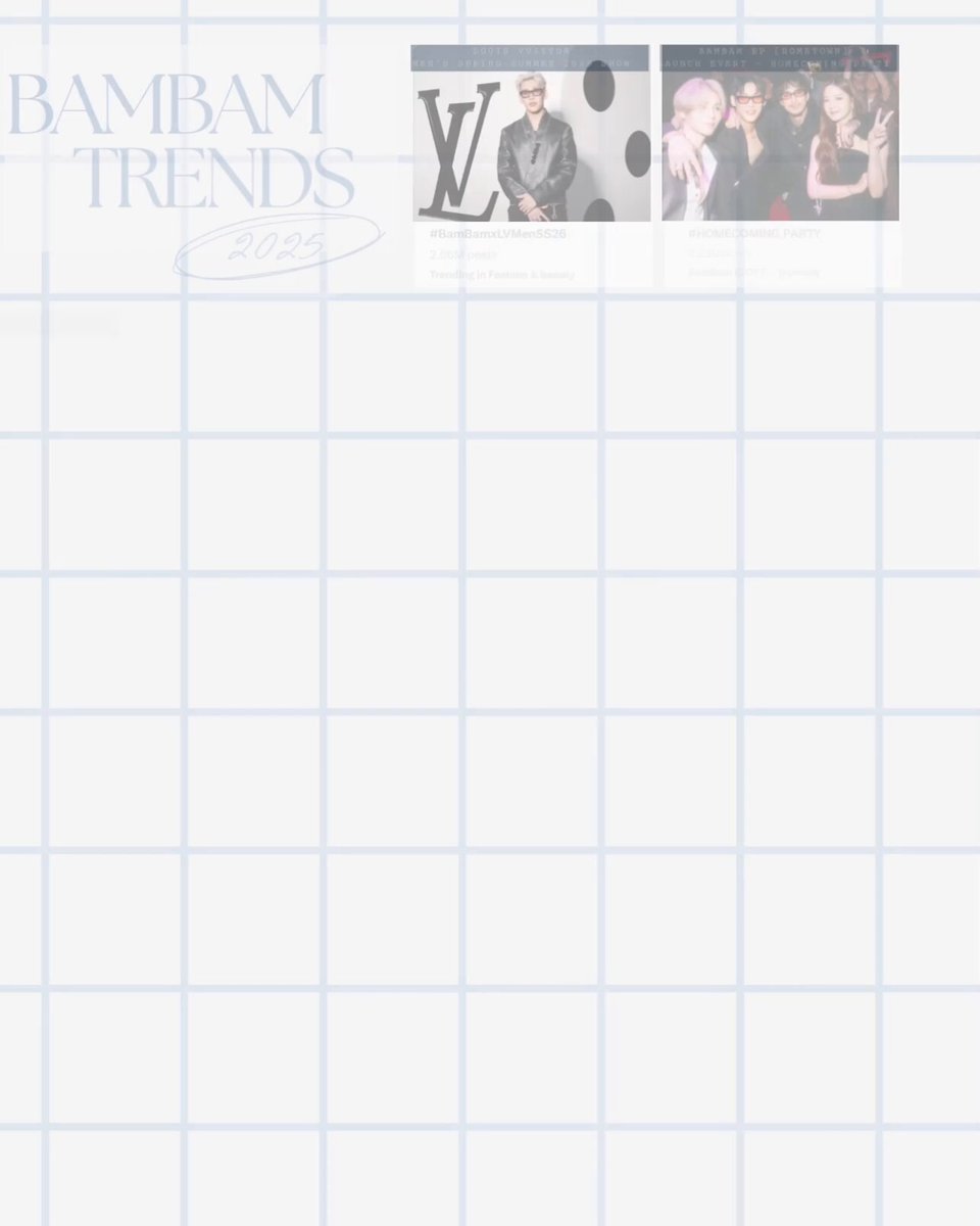✨ BAMBAM TRENDS 2025 ✨ * ปี 2025 #BamBam มีแท็กยอด 2M+ และ 1M+ ถึง 17 แท็ก โดยมีแท็ก 2M+ 2 แท็ก และ 1M+ 15 แท็ก * ปี 2025 BamBam มี Top 10 เทรนโลก 38 แท็ก โดยมีที่ 1 เทรนโลกถึง 5 แท็ก * ปี 2025 BamBam มีแท็กขึ้นอันดับที่ 1 เทรนไทยกว่า 115 เทรน #BAMBAMTRENDS2025