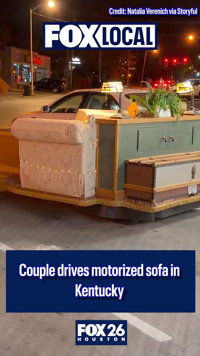 A couple drove a motorized couch to a restaurant and it’s sick