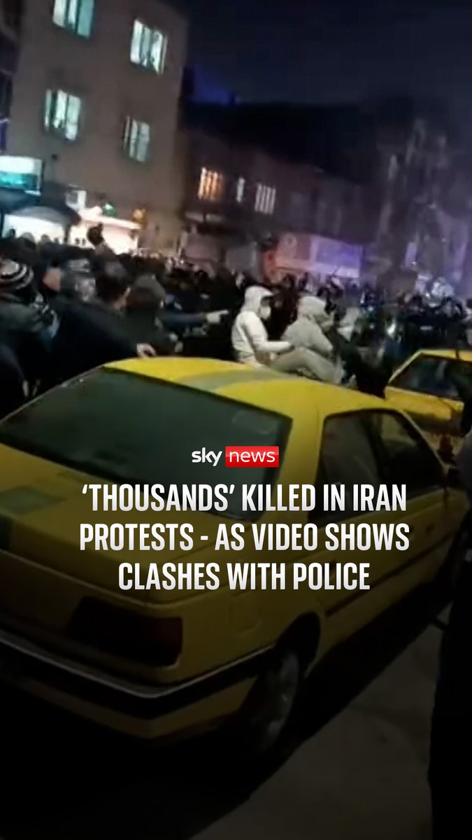 At least 2,000 people have been killed in Iran as protests sweep the country, an official in Tehran has told the Reuters news agency. Videos from the cities of Tehran and Urmia show large demonstrations and clashes between the police and protesters. 🔗