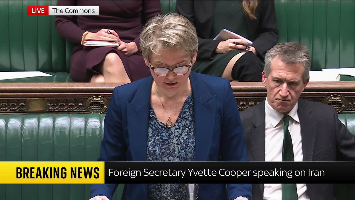 BREAKING: Foreign Secretary Yvette Cooper says she has summoned the Iranian ambassador to answer for the 'horrific reports' on the violent crackdowns of protests in the country. Read the latest on our live blog 🔗 📺 Sky 501, Virgin 602, Freeview 233