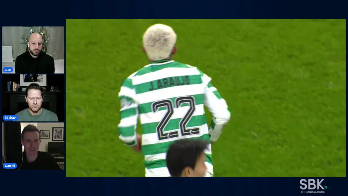"It's very late... I can't believe he's not seen red for that, to be totally honest" 😬 Should Julián Araujo have been sent off against Dundee United? Alan Hutton and Michael Stewart discuss 🗣️ Presented by SBK | 18+ | Please Gamble Responsibly