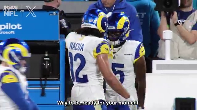 .Puka Nacua was motivating his guys throughout the entire game-winning drive 🔥 Inside the NFL NFL Playoffs Mic'd Up on X
