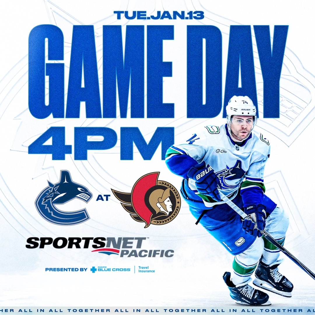 Tuesday tilt in the nation’s capital. 🍁 🆚 Ottawa Senators ⏰ 4:00 PM PT 📍 Ottawa, ON 📺 Sportsnet Pacific 📻 Sportsnet 650 Presented by Pacific Blue Cross GAME NOTES |