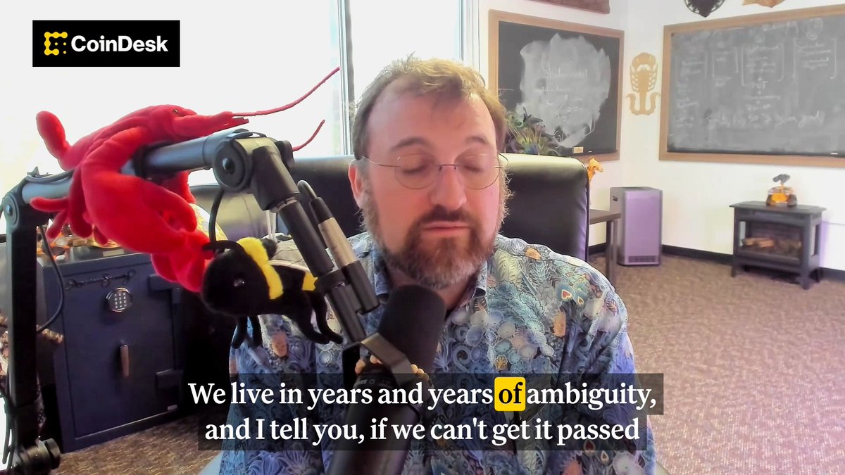 HOSKINSON: Input Output Group founder Charles Hoskinson says crypto "lost our window" on passing the Genius and Clarity act, and calls for David Sacks to resign if legislation doesn't pass this year. "We're just not going to get it back until probably 2029."
