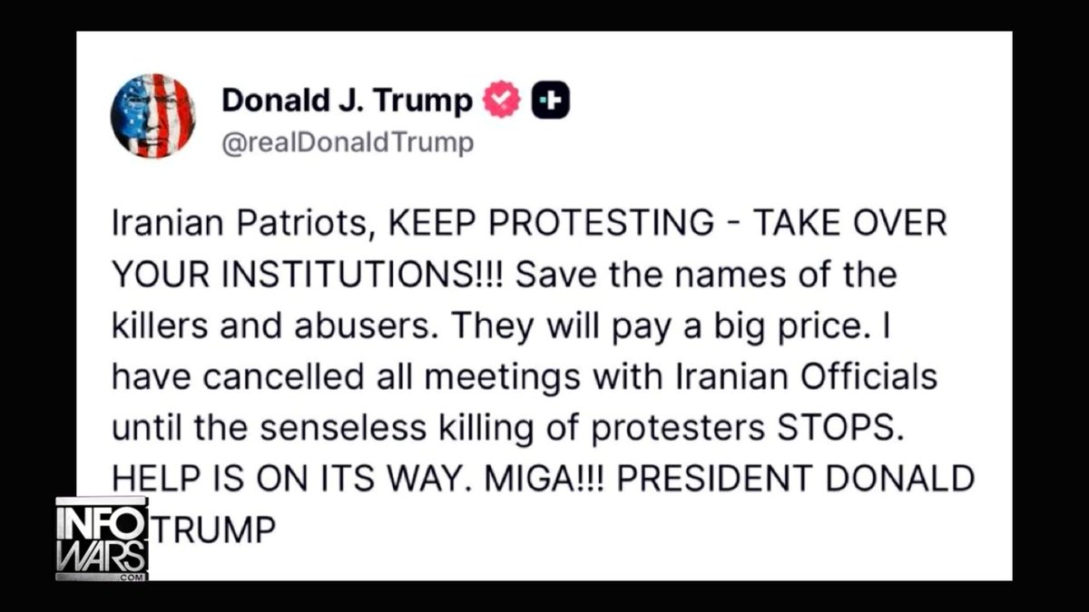 BREAKING: President Trump Announces Plan To Strike Iranian Regime! Trump Tells Iranian People "Help Is On Its Way," Guaranteeing US Strikes In The Coming Days!