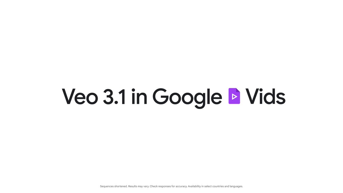 Rolling out now in #GoogleVids you can create portrait-sized clips using Ingredients to Video. Just drop in your images, add a prompt, and generate a high-quality video that’s ready for social, all powered by Veo 3.1. Try it now at