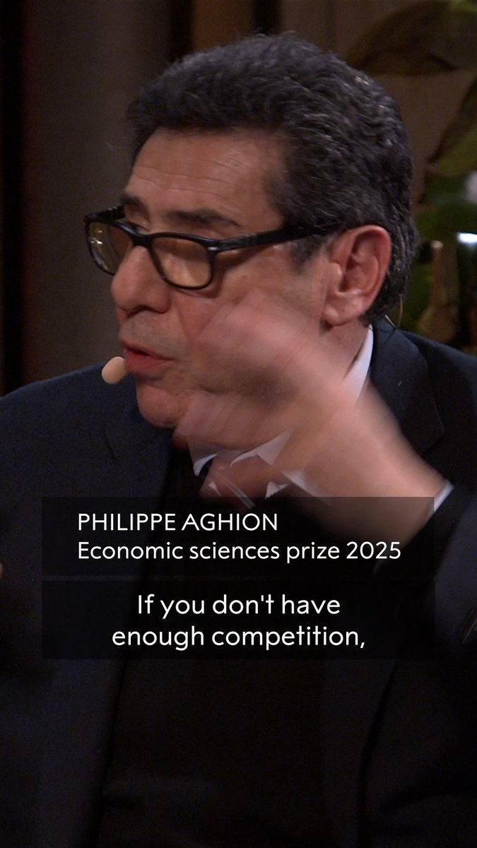 “If you have good competition policy, education and flexicurity – then you can make the best use of AI.” AI has enormous growth and employment creation potential, says economic sciences laureate Philippe Aghion. But in order to harness the full potential of AI, certain prerequisites are needed. Listen to Aghion as he elaborates on the potential of AI with co-laureate Joel Mokyr and journalist Katrine Kielos: Aghion was awarded the 2025 economic sciences prize for the theory of sustained growth through creative destruction, that he created together with his co-laureate Peter Howitt.