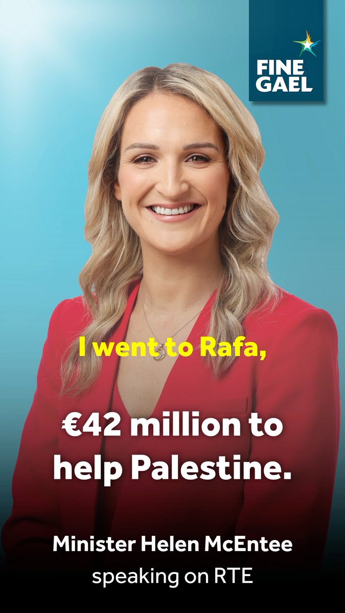 Minister Helen McEntee has today announced Ireland will provide €42 million in assistance to the people of Palestine in 2026. 🗣️ Helen McEntee TD