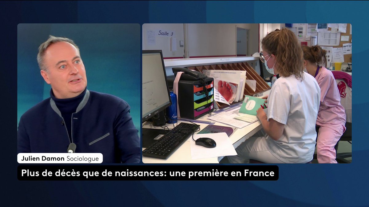 🔴 🗣️ "Il y a des choses très simples en démographie, c'est que tous les gens qui vont mourrir sont nés", explique le sociologue Julien Damon. En 2025, il y a eu plus de décès que de naissances en France. Loïc de La Mornais #SurLeTerrain #Canal16
