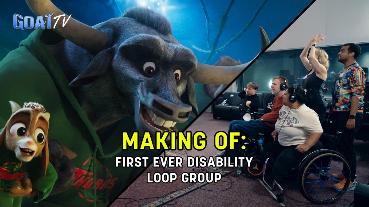 Loop, there it is! 🗣️ In this episode of GOATtv, meet Nic Novicki and the first ever Disability Loop Group assembled for an animated feature film. These talented actors give voice to the crowd scenes in GOAT, learn how!