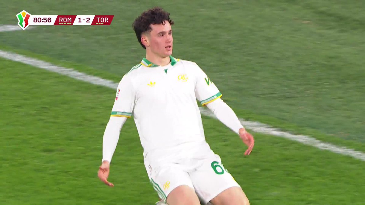 "His first touch in professional football for Roma!" 😱😱 16-year-old Antonio Arena with a fairytale moment to keep Roma's Coppa Italia hopes alive 👏