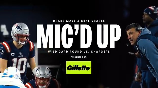 Coach Vrabel &amp; Drake Maye mic'd up for the Wild Card. ABSOLUTE CINEMA 🎥