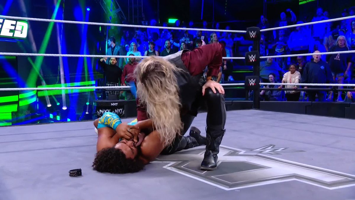 This was uncalled for... 😡 King just attacked Tavion Heights WWE!