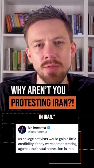 "Where are the mass protests about Iran?" This absurd line of attack needs to be exposed for what it is.