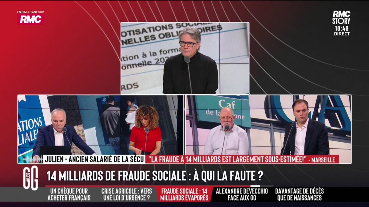 🤑 14 milliards de fraude sociale : "C'est plus rentable de cumuler le RSA et du black que de travailler au Smic." 🎙️ L'explication de Julien, ancien salarié de la Sécu, au 3216 : "C'est un chiffre largement sous-estimé. On est plus sur 100 milliards. ⬇️ #GGRMC