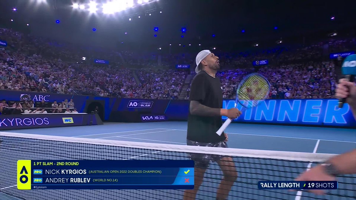 👑 King Kyrgios wins another one!! Driven by Kia Australia