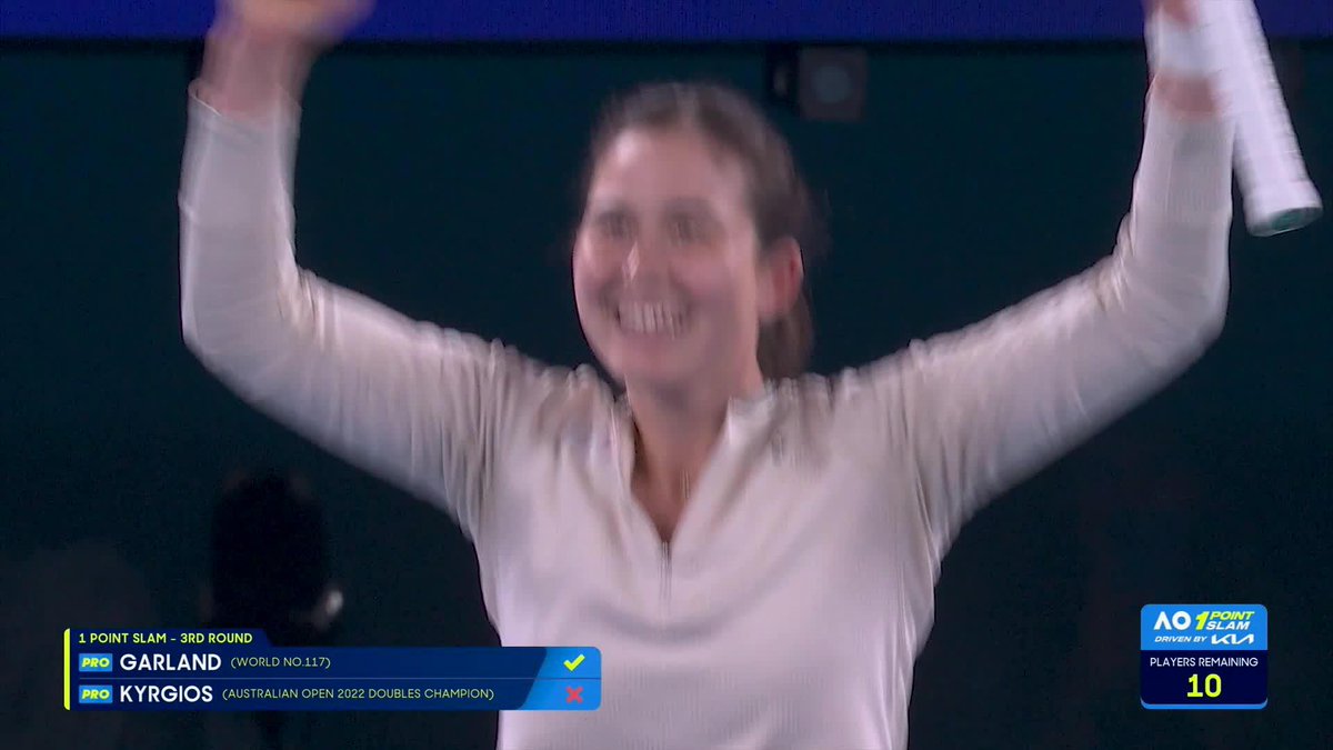 JOANNA GARLAND BEATS ALEXANDER ZVEREV AND NICK KYRGIOS BACK TO BACK AT THE 1 POINT SLAM