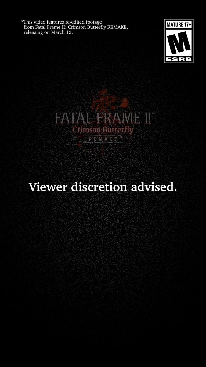 ⚠️ Viewer discretion advised: Horror content ⚠️ — I’m right behind you… Fatal Frame II: Crimson Butterfly REMAKE Launching March 12, 2026 #CrimsonButterflyRemake #CrimsonButterfly #FatalFrameIIRemake #KTfamily #FatalFrame