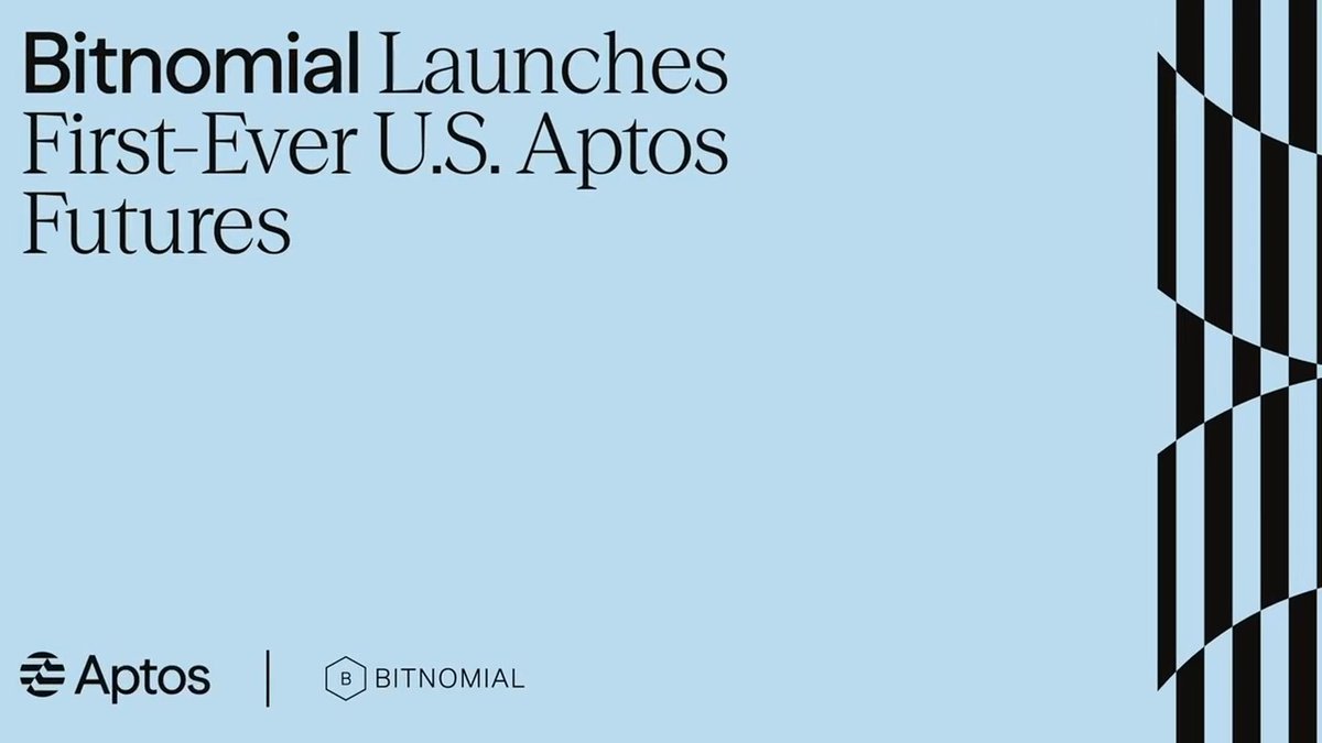 🚨 Bitnomial announces the launch of the first-ever U.S. Aptos (APTS) futures on Bitnomial Exchange, LLC on Jan. 14 A regulated futures market is a prerequisite for spot crypto ETF approval under the SEC's generic listing standards. Today is one step closer to a U.S. Aptos ETF.