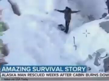 In 2020, Tyson Steele survived 23 days in subzero temperatures in rural Alaska after his house burned down. He built himself a snow cave to sleep in for the first few nights, before using a spare tarp &amp; scrap timber to build a makeshift shelter around the still burning stove.